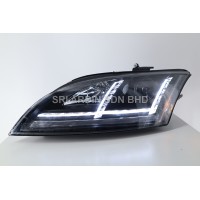 AUDI TT 06-09 Black Projector Head Lamp with Light Bar ( MK3 Style )